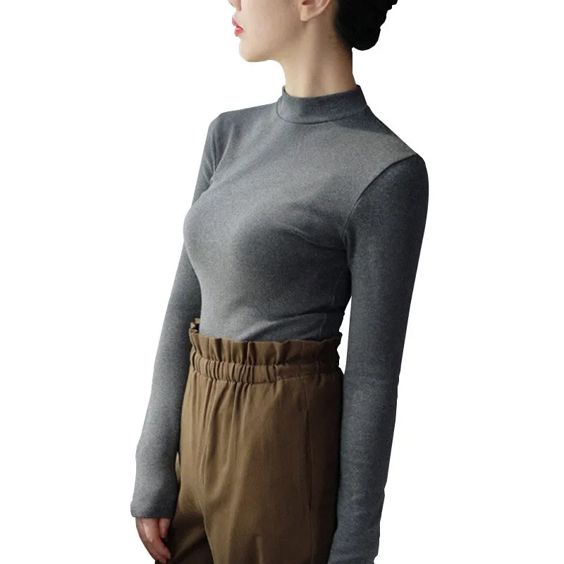FencySweet футболка Для женщин с длинным рукавом хлопковая Slim-fit футболки осень-зима
