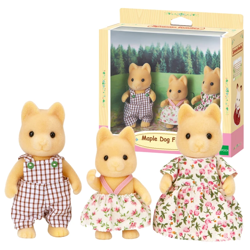 Sylvanian Families клен Собака Семья 3 шт. набор кукольный домик животные игрушки Фигурки девушка подарок 5132