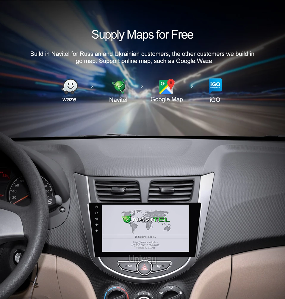 Uniway ARN9071 2 din android 9,0 автомобильный dvd для hyundai solaris accent verna 2011 2013 автомобильный Радио gps Навигация стерео