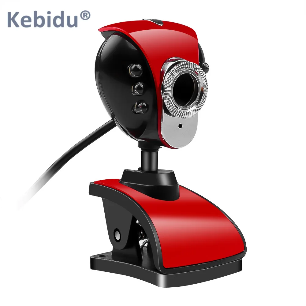 Kebidu USB 2 0 веб камера 50 мегапикселей HD 6 светодиодный ПК настольная с микрофоном микрофон для ноутбук