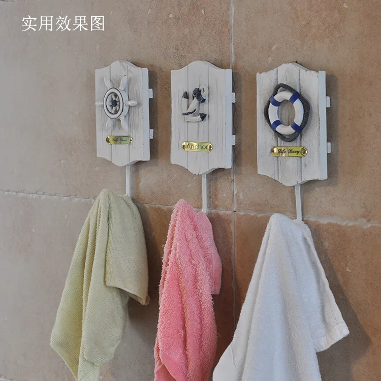 В Средиземноморском стиле Деревянные Крючки Морской Стиль Творческой