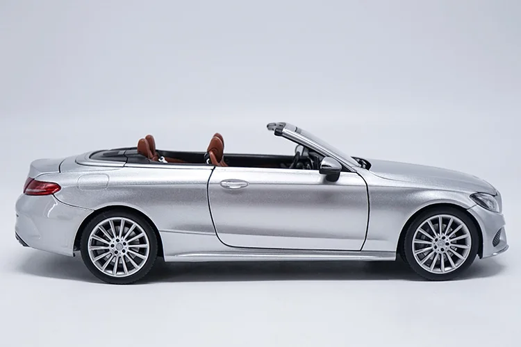 1/18 масштаб Mercedes-Benz c-класс C200 родстер Серебряная литая модель автомобиля