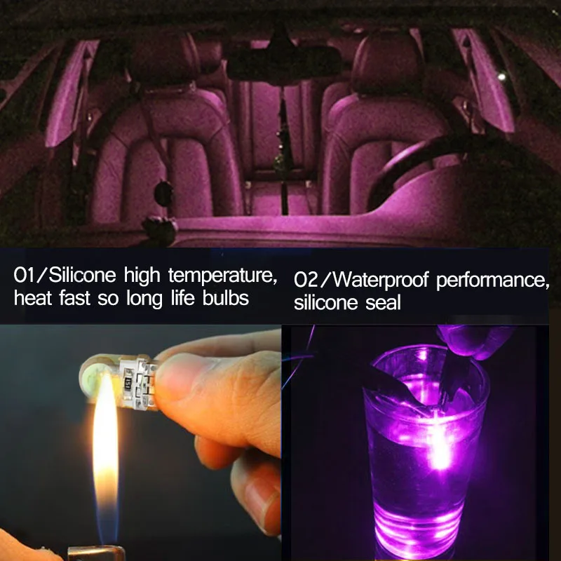 Авто T10 Розовый Красный 194 W5W 168 COB 8-SMD кварцевая Автомобильная LED супер яркий