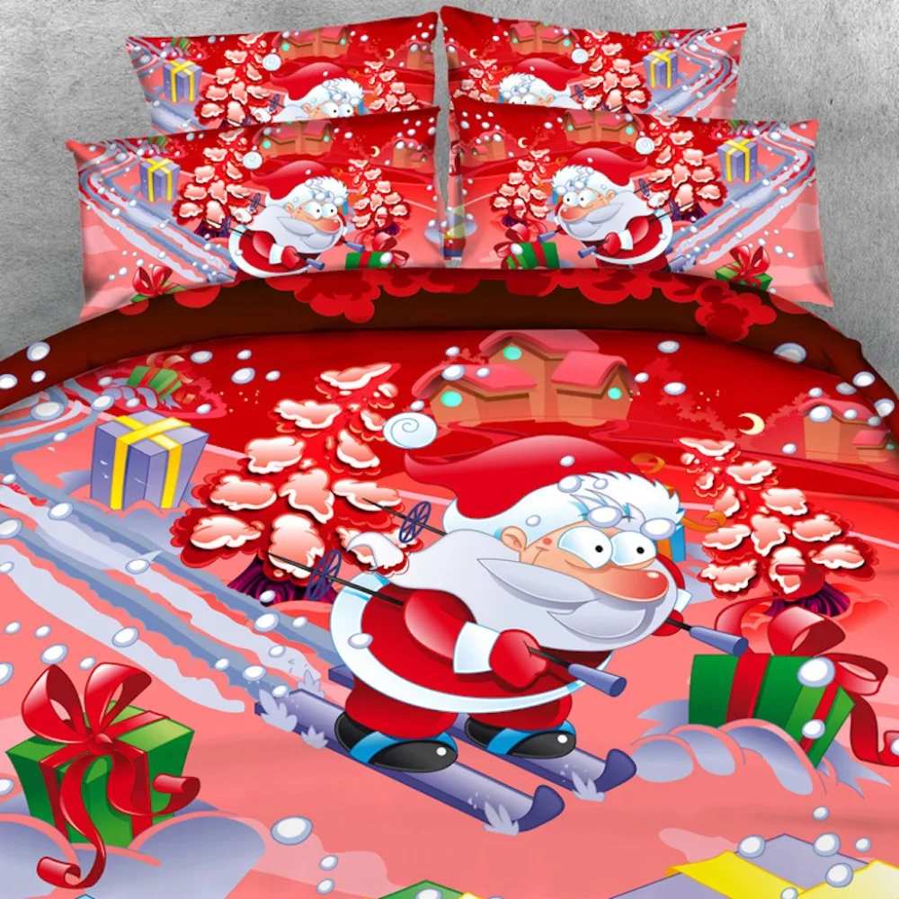 Goldeny 4 Parts Per Set Merry Christmas greetings 3d bed linen set comforter cover bedding sets | Дом и сад
