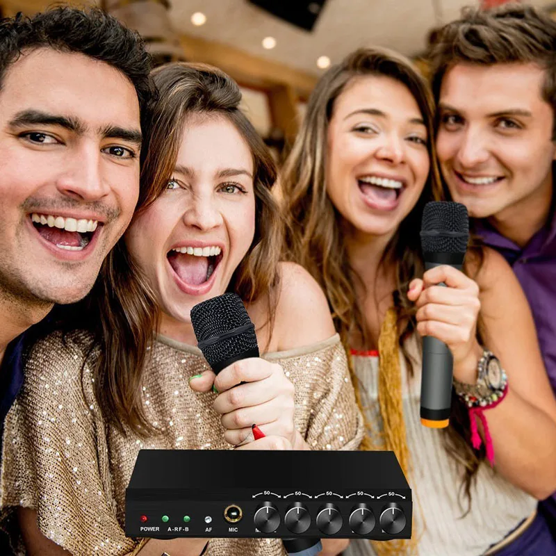 ARCHEER VHF Wireless Microphone System Professional 2 Handheld Mic Dual Channel Transmitter Systerm For Karaoke | Электроника