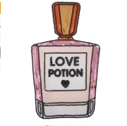 DD2PCS/лот Большой розовый флакон для парфюма нашивки с блестками одежды