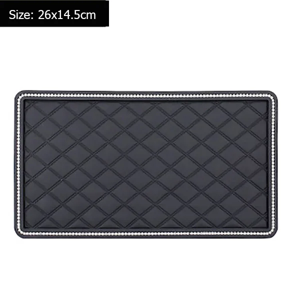 26x14.5cm Противоскользящий коврик для приборной панели автомобиля с цветами и бриллиантами для телефона, держатель для солнцезащитных очков, липкий коврик, нескользящий коврик, аксессуары для декора салона автомобиля - Название цвета: 26x14.5cm