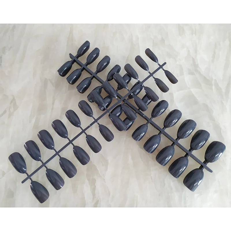 Gray 120 шт./лот полное покрытие накладные ногти-стилеты ногти Короткие миндаля ногтей острый накладные ногти смешанные 18 Цвета Пресс на рисунки на ногтях Дисплей - Цвет: Gray