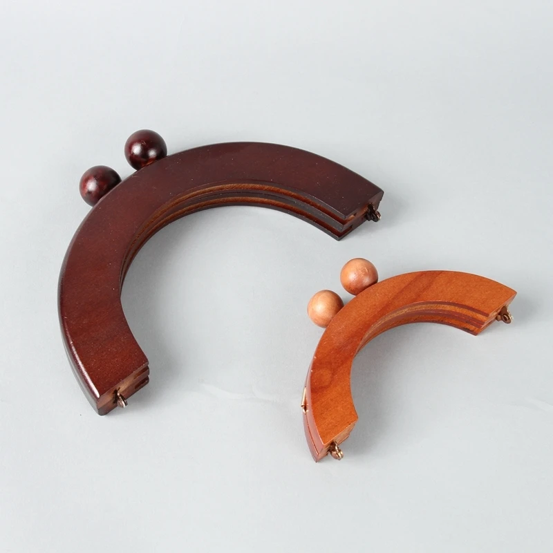 14X6 Cm Small Mini Wooden Purse Frame Coffee Color With Round Big Clasp Screws Sewing Wood Frames Obag Handles | Багаж и сумки