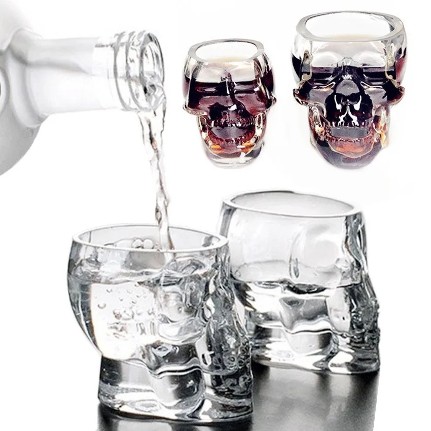 Новая креативная чашка с хрустальным черепом водка бутылка для вина пиво Пираты