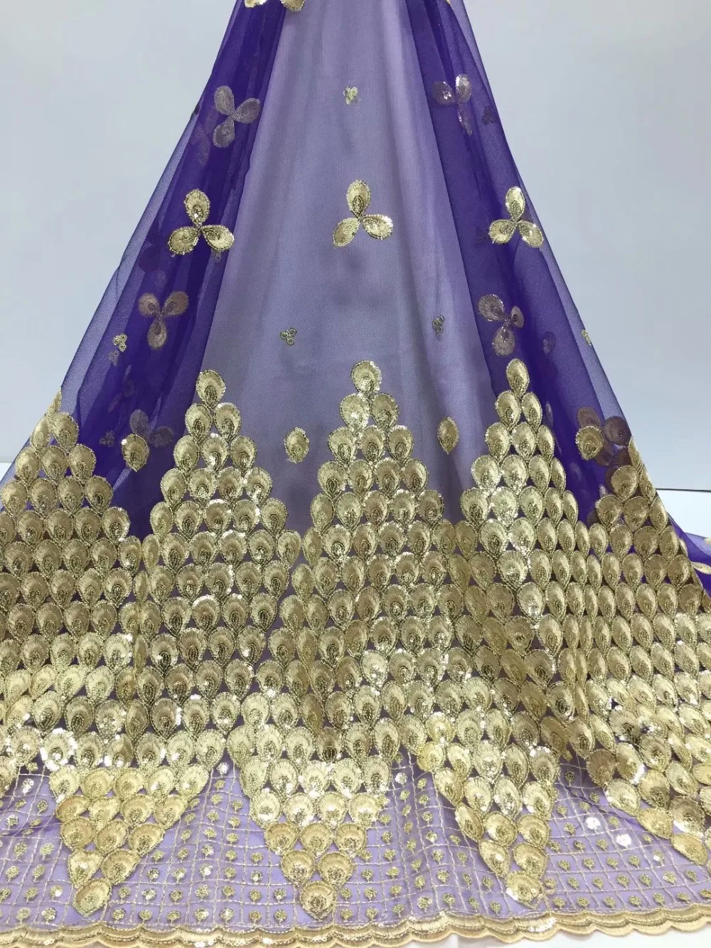 Белая серебряная африканская кружевная ткань с блестками 2019 популярная