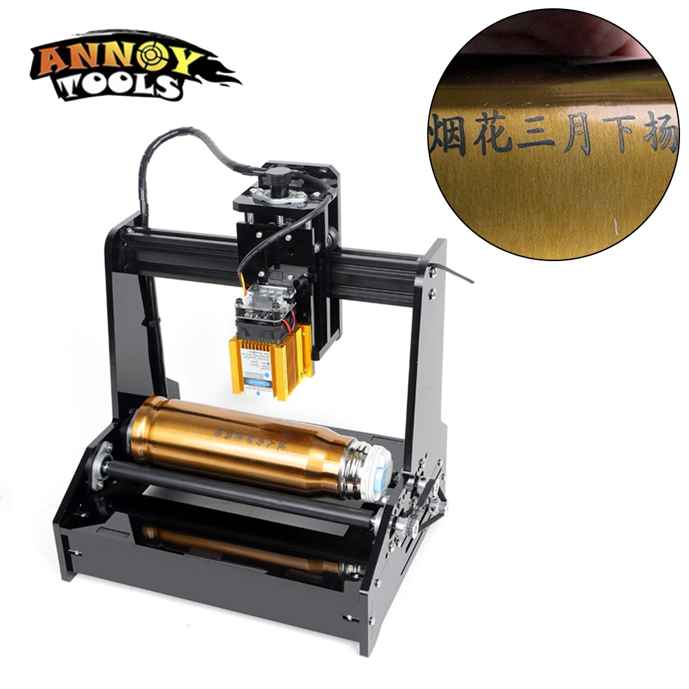 ANNOYTOOLS 15w laser engraving machine can cylindrical engraver Full Assembled Delivery engraving on cylindrical on metal