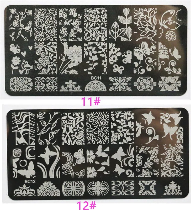 10 шт. пластины для штамповки ногтей из нержавеющей стали модные шаблоны маникюр