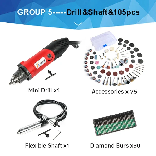 DrillShaft105PCS Diy Мини электрическая дрель Металлообработка сверлильный станок инструмент для полировки и гравировки Электрический деревообрабатывающий станок Электроинструмент шлифовальный круг - Цвет: DrillShaft105PCS