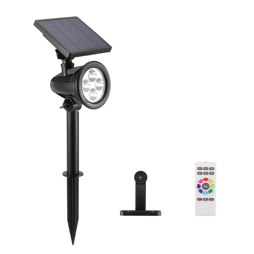 8 видов цветов Солнечная энергия газон свет 4LED RGBW дистанционное управление
