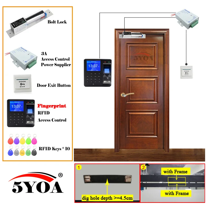 Система контроля доступа RFID отпечатков пальцев умный дверной замок электрические ворота открывалка домашний цифровой набор Электрический магнитный биометрический - Цвет: 2-X10Blt