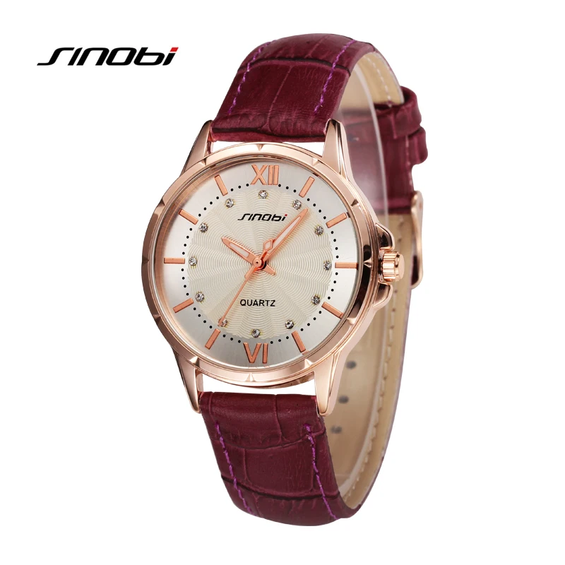 Женские кварцевые часы SINOBI кожаный ремешок деловая мода женские Montre Femme 2019