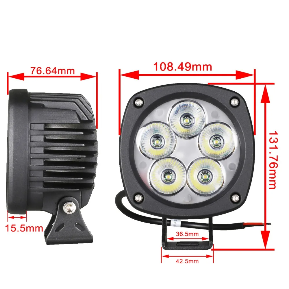 4шт. Автомобильный 50W LED Рабочий светильник 4 дюйма Круглый 12V Спот-луч US CREE чип Внедорожник 4x4 Прожекторы для работы.
