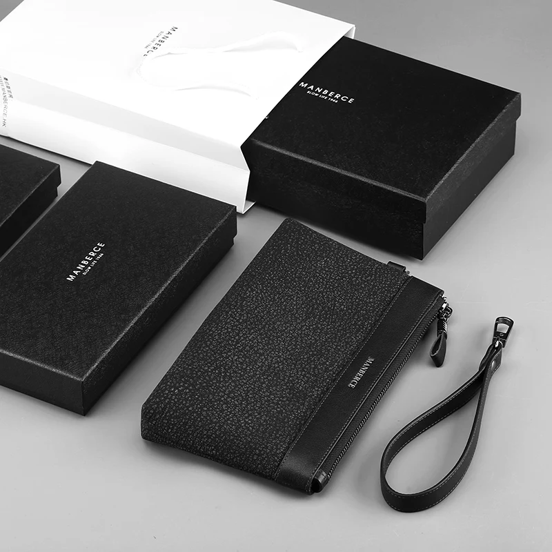 MANBERCE мужская деловая вместительная сумка клатч из натуральной кожи сумки