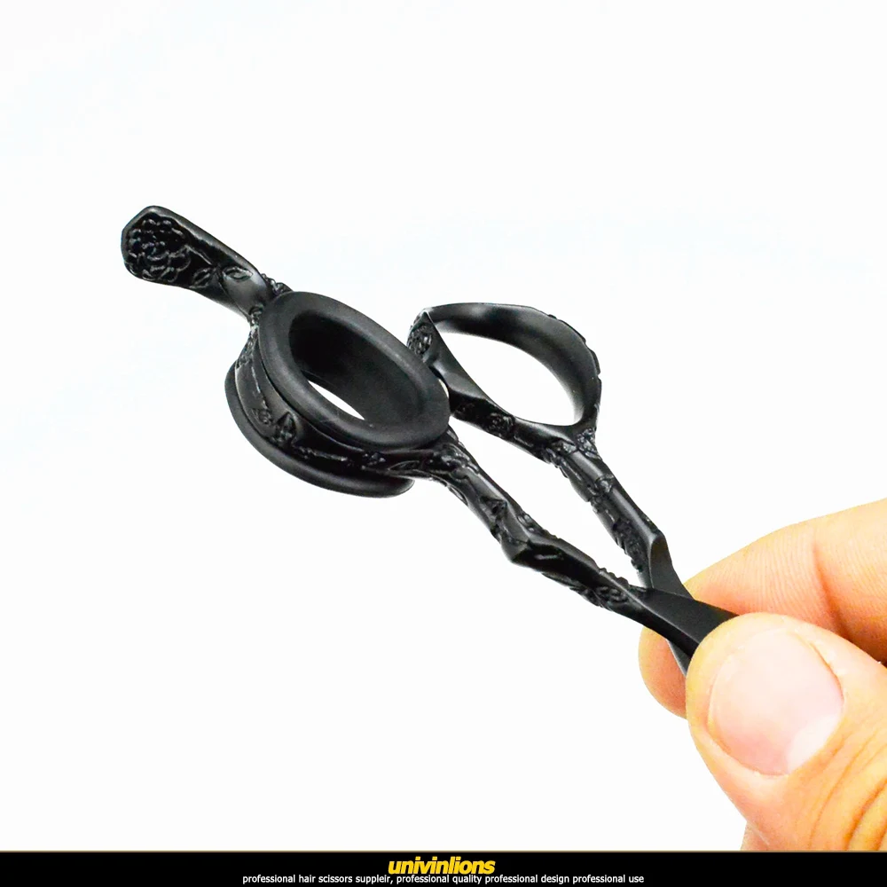 Univinlions 6 дюймов черные Выгравированные ножницы для волос парикмахерские