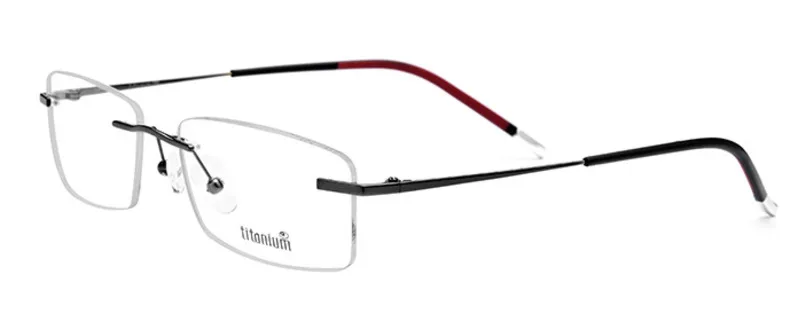 Bright black B титановая ip-гальваническая оправа без оправы чистая титановая оправа для очков мужские очки близорукость очки Oculos De Grau Украина - Цвет оправы: Bright black