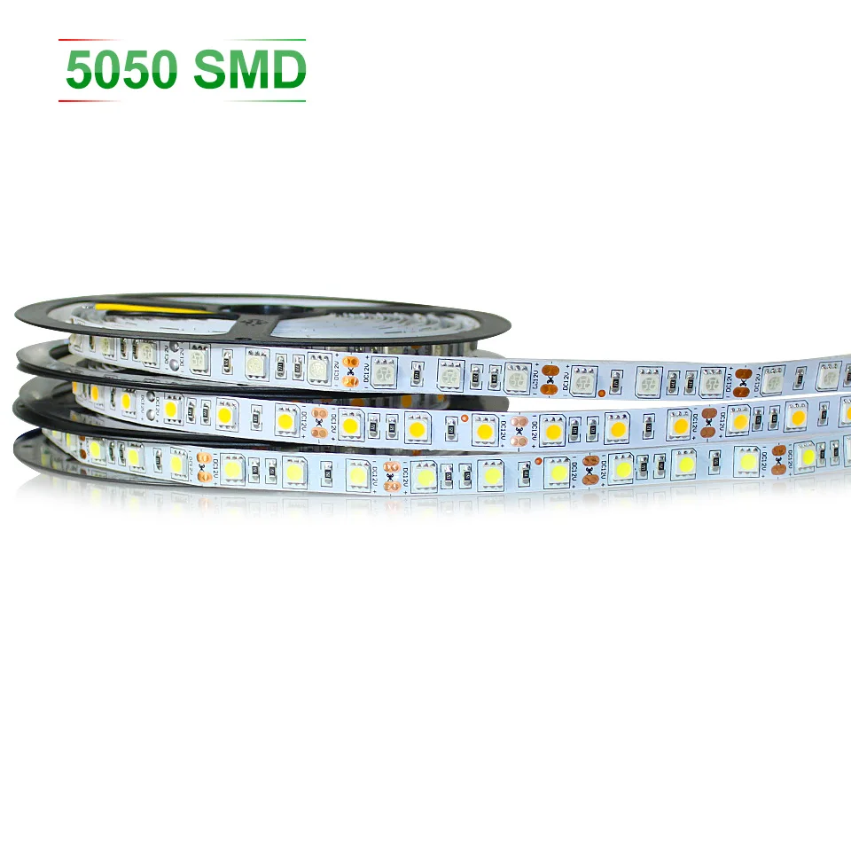 Гибкая СВЕТОДИОДНАЯ лента SMD 5050 5 м/рулон 12 В RGB белый/теплый белый синий зеленый