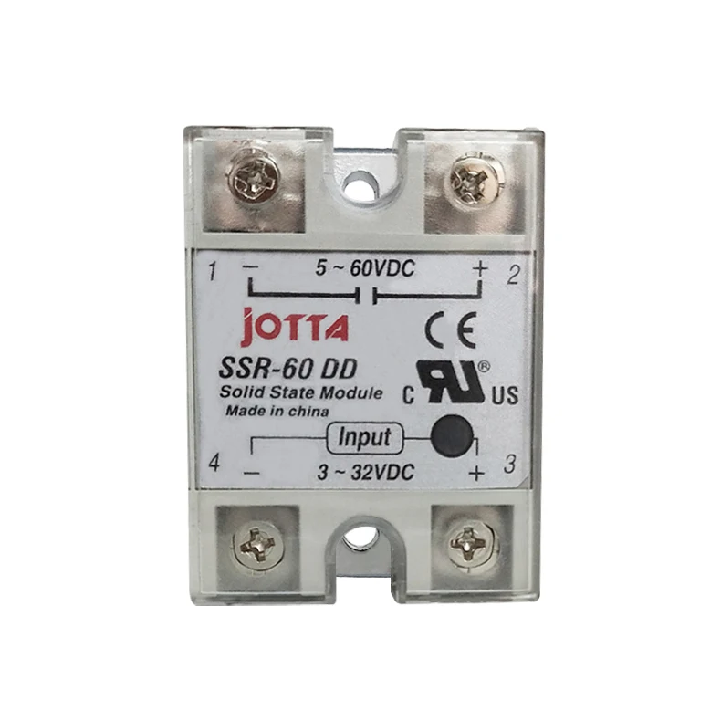 SSR-80DD DC Контроль DC SSR белый корпус Однофазное твердотельное реле 80A вход 3-32 В DC Выход 5~ 60 в DC