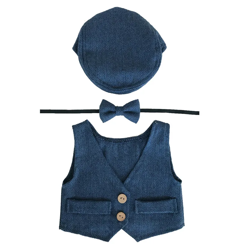 Новое поступление одежда для маленьких мальчиков жилет + шляпа Tieback комплект