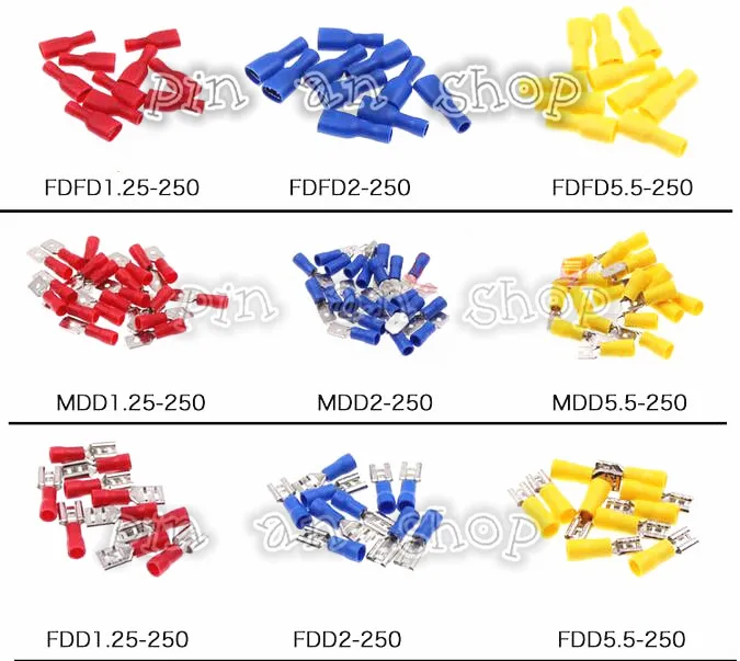 Розетка штекер изолированный Соединительный разъем лопатка обжимные клеммы