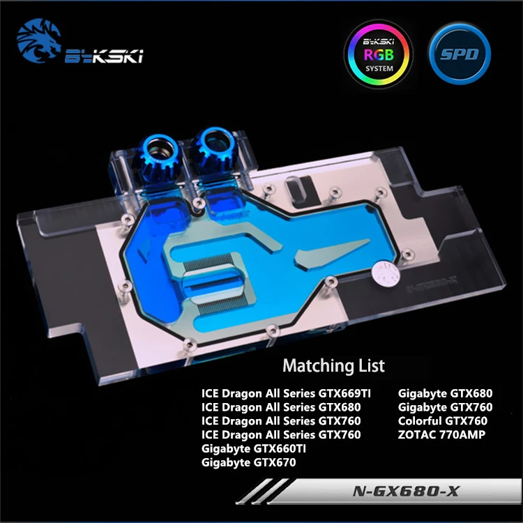 Bykski полное покрытие блок GPU воды для всех серий GTX680 GTX770 GTX670 GTX760 Графика карты. П/П: