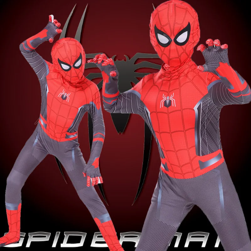 Peter Parker Spiderman Kostuum Costume 3D Print Fullbody Halloween Spider-Man: Far From Home Cosplay Suit For Kids Adult Custom |