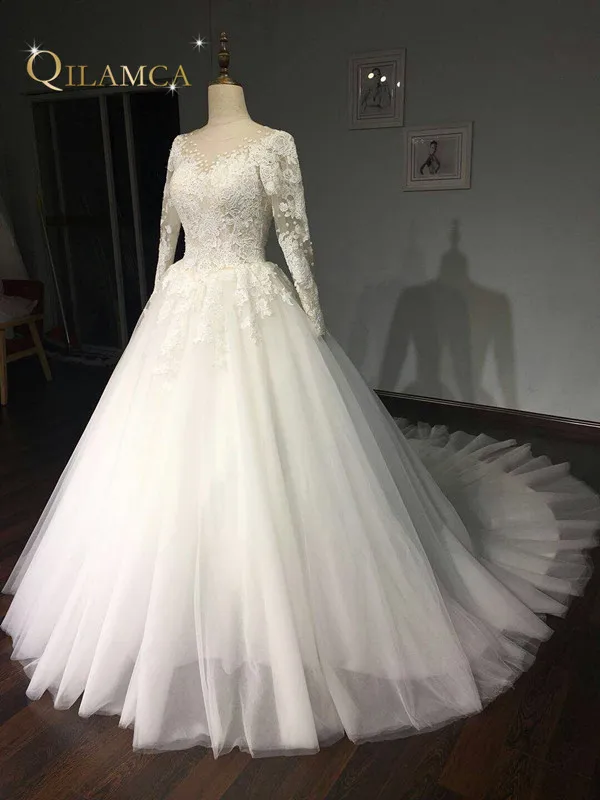 Vestido De Noiva свадебное платье с длинными рукавами 2018 арабское принцессы Casamento