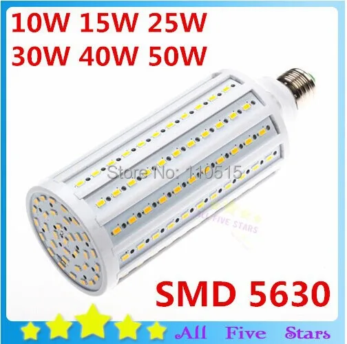 Высокая мощность 220 В E27 5730SMD из светодиодов свет 10 Вт 15 25 30 40 50 кукурузы огни и