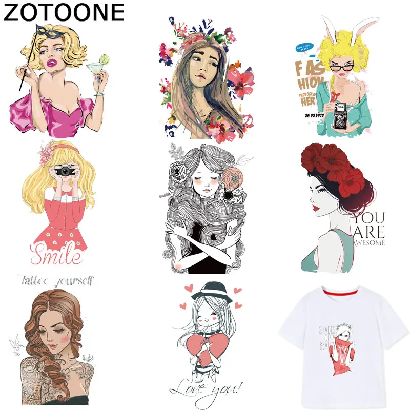 Модные Стикеры для девочек ZOTOONE нашивки детей железные накладки одежды футболки