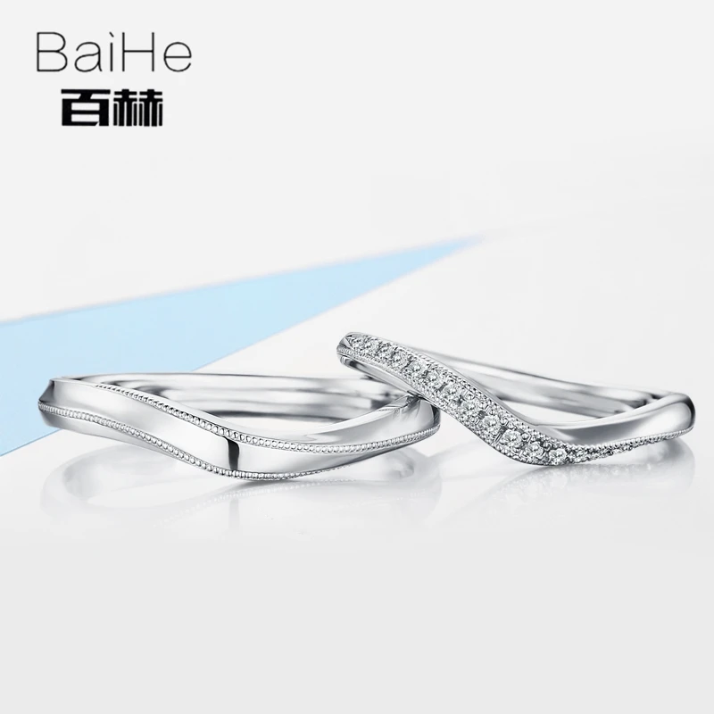 Женское кольцо BAIHE из 100% натурального золота 18 К 0 12 карат сертифицированное
