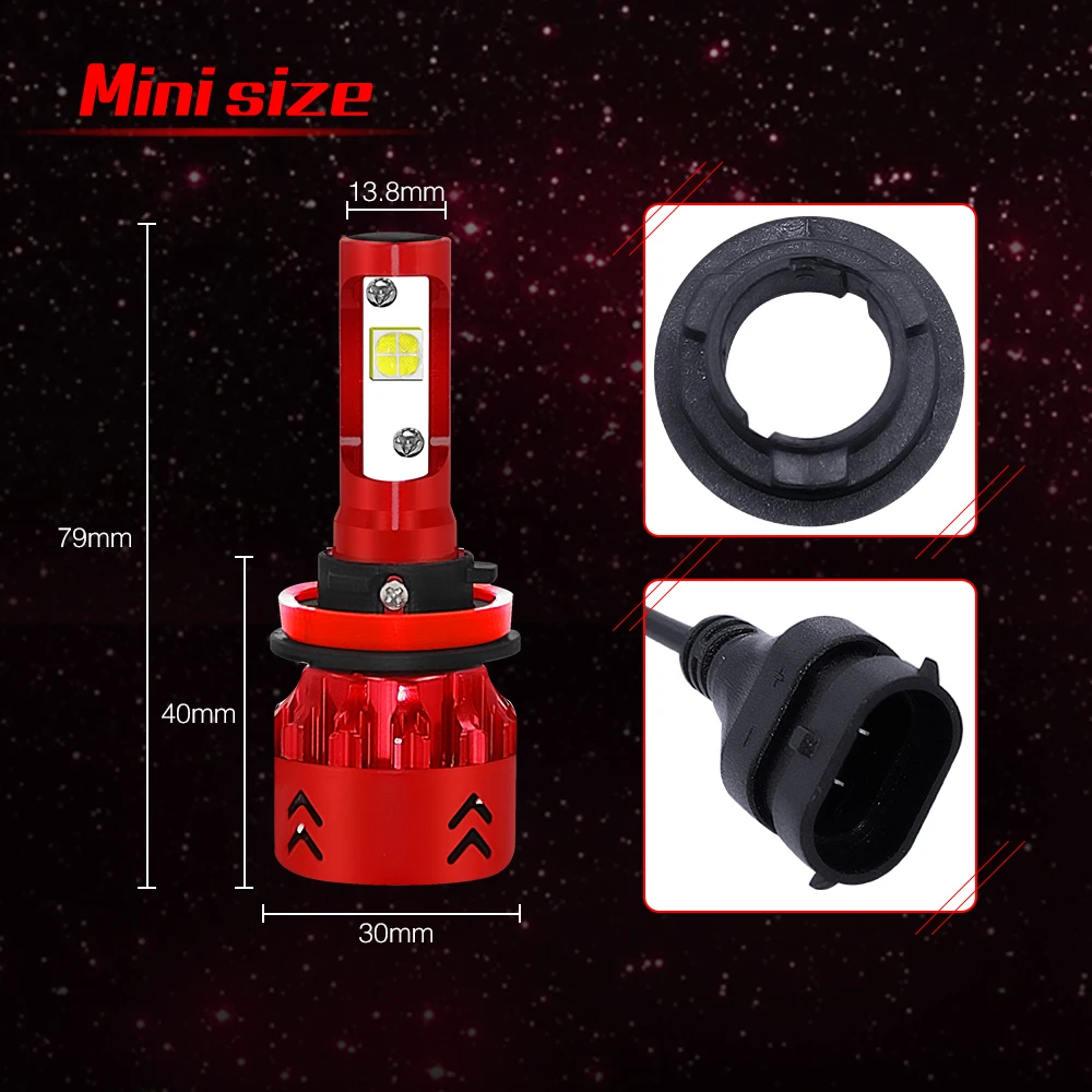 Автомобильные светодиодные фары PAMPSEE M7 9600LM встроенные чипы Cree Led H7 H4 H8 H9 H11 HB3 9005 H10