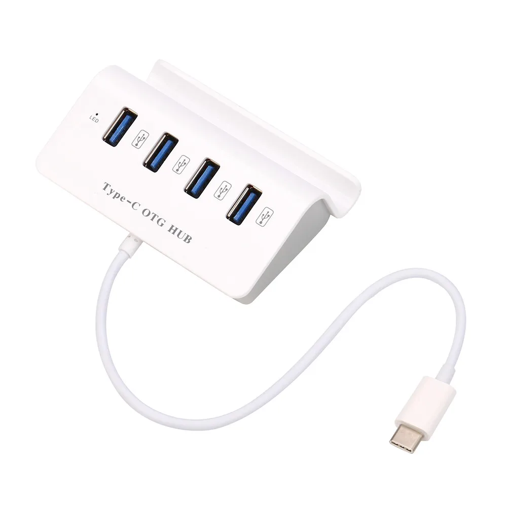 Type C ABS High Speed Mini 4 Ports USB 3.1 OTG HUB With Phone Tablet Holder Usb Hub Ugreen Type-C Computer Accessories#25 | Компьютеры и
