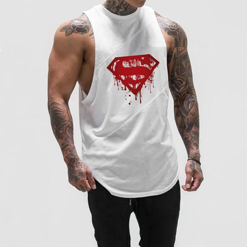 Plus Size Cotton Men Clothing Sleeveless Shirt S Shape Summer Casual Sport White outwear TH004 | Мужская одежда