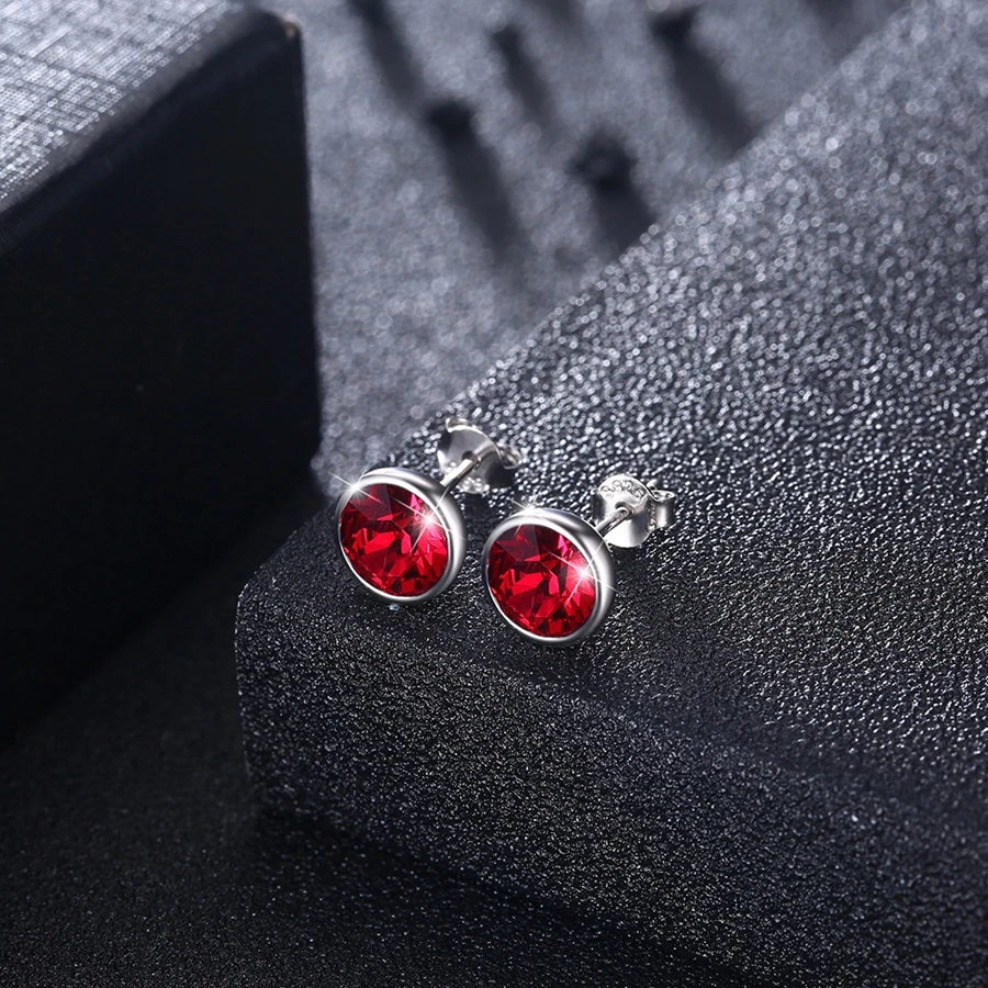 MALANDA круглые серьги из серебра Swarovski, модные серьги-гвоздики для женщин, свадебные серьги, ювелирные изделия
