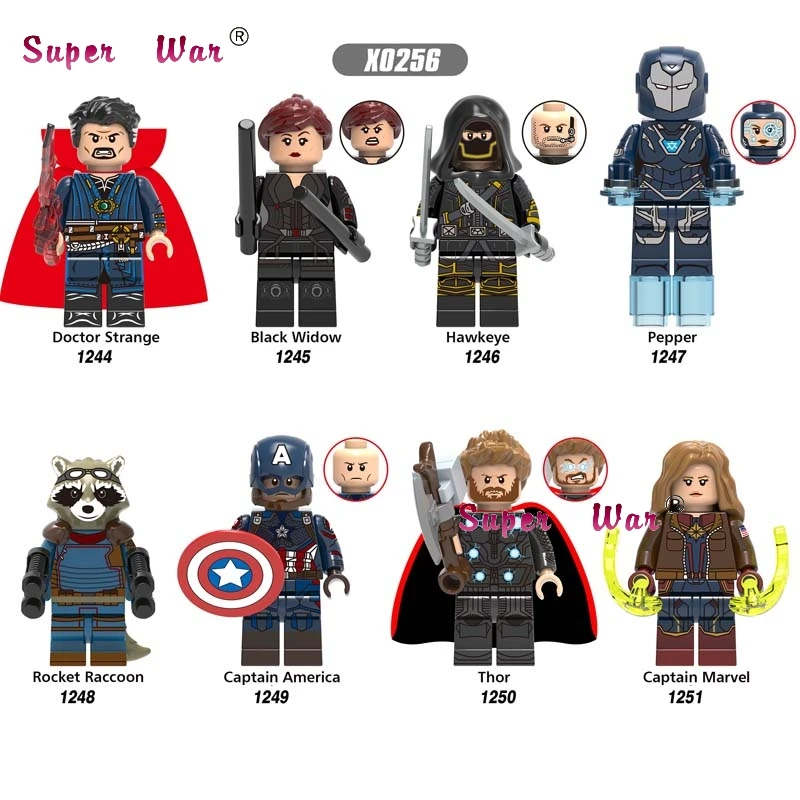 Один Marvel Мстители эндшпиль Доктор Стрэндж Черная Вдова соколиный глаз Перец капитан Америка Тор строительные блоки детские игрушки