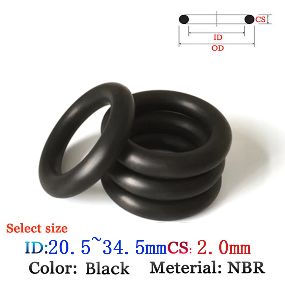 

CS2.0mm ID20.5-34.5mm NBR Rubber O-Ring Washer Seal Plastic gasket Silicone ring film oil and water seal gasket sealing