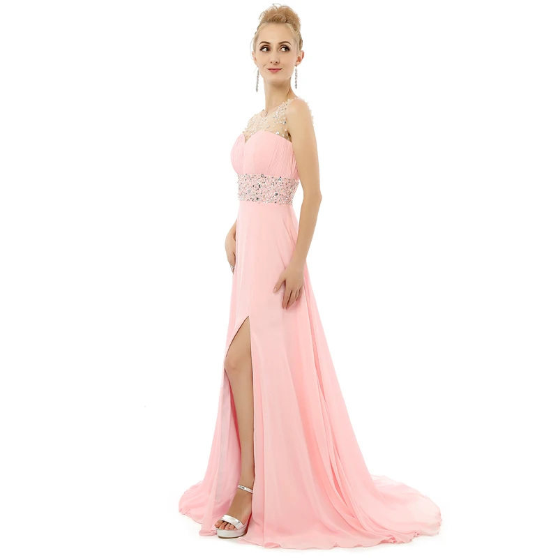 2019 длинные пляжные платья без рукавов для выпускного vestido de festa шифон с бисером