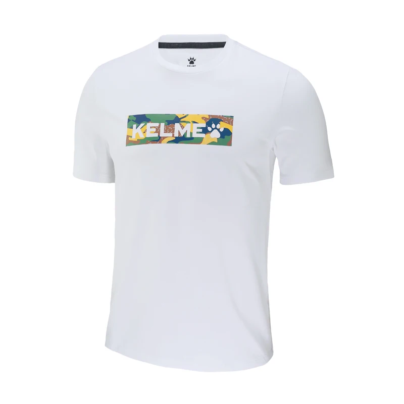 Мужская футболка с короткими рукавами KELME летняя из 93.5% хлопка принтом для бега и