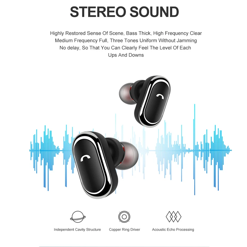 3D стерео звук истинные беспроводные наушники Bluetooth 5 0 глубокий бас Беспроводные с