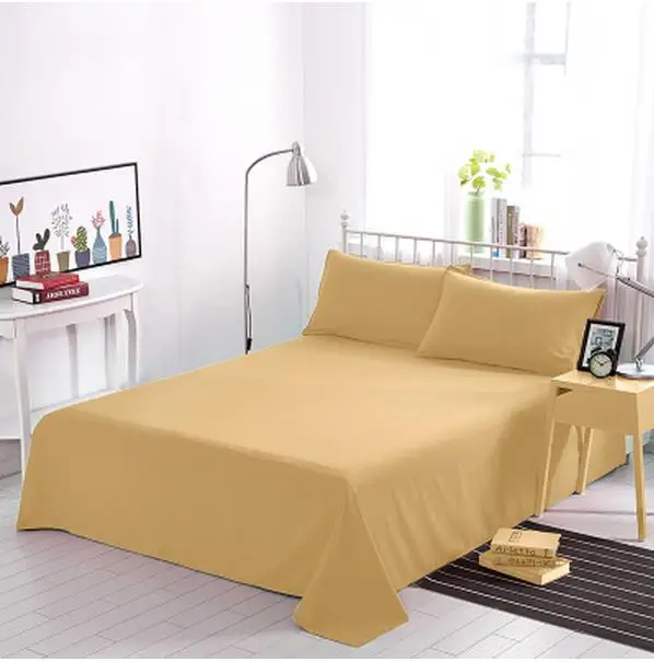 2.0 м Чистый цвет школьном общежитии 3 шт. без каблука Простыни комплект 100% хлопок
