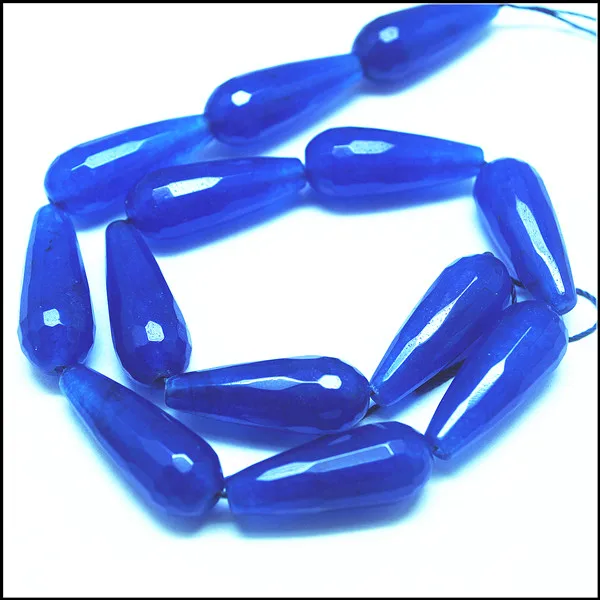 dark blue 13 шт. природа полудрагоценный камень струны граненый камень бисер для украшения серьги капли 23x11 мм топ мода аксессуары бусы - Цвет: dark blue
