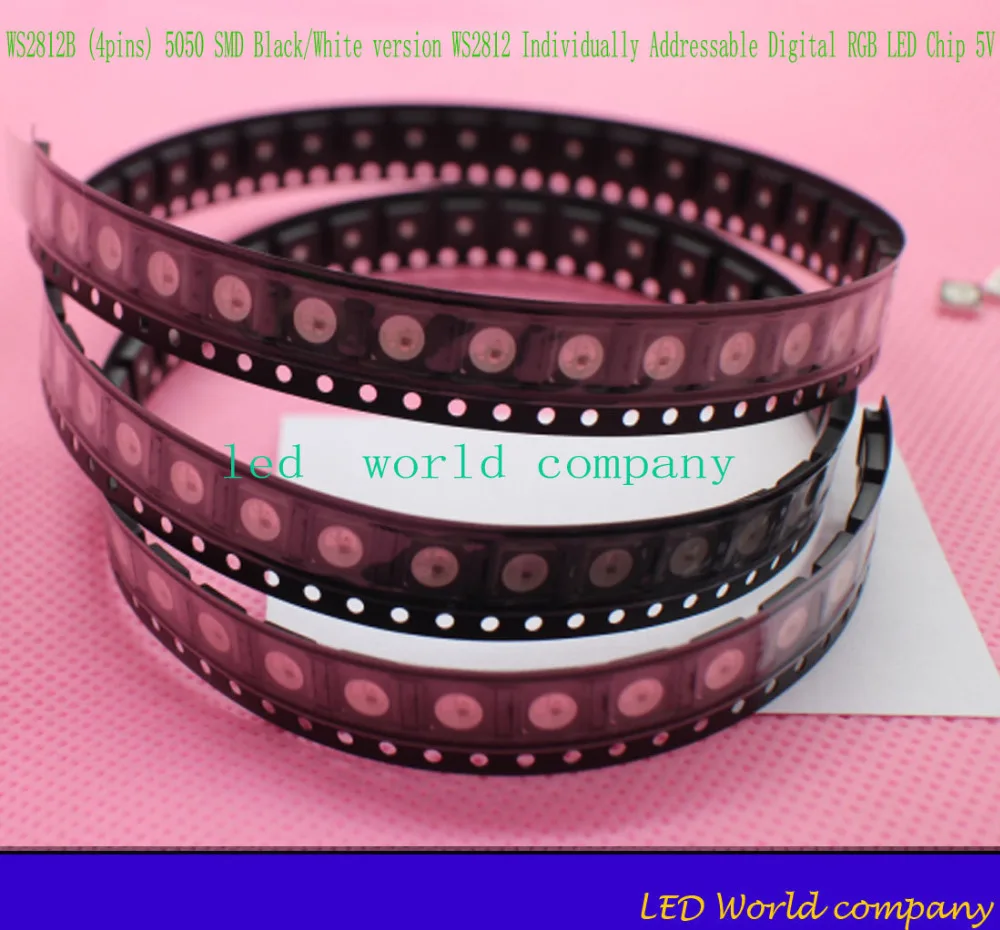 10 шт. WS2812B (4 pins) 5050 SMD черный/белый версия WS2812 индивидуальные адресуемые цифровые RGB