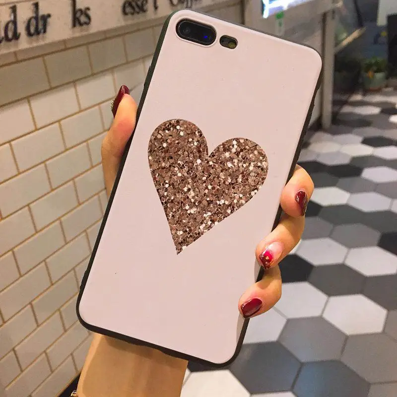 Чехол для телефона iphone 8plus Золотой Розовый Блестящий Мягкий силиконовый чехол 8 7