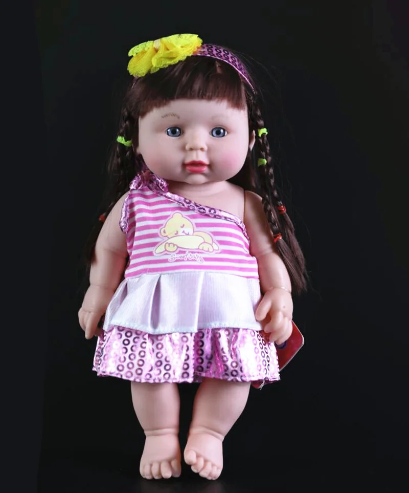 Фото [Новинка очень милая повязка на голову с голубыми глазами 30 см юбка кукла-девочка