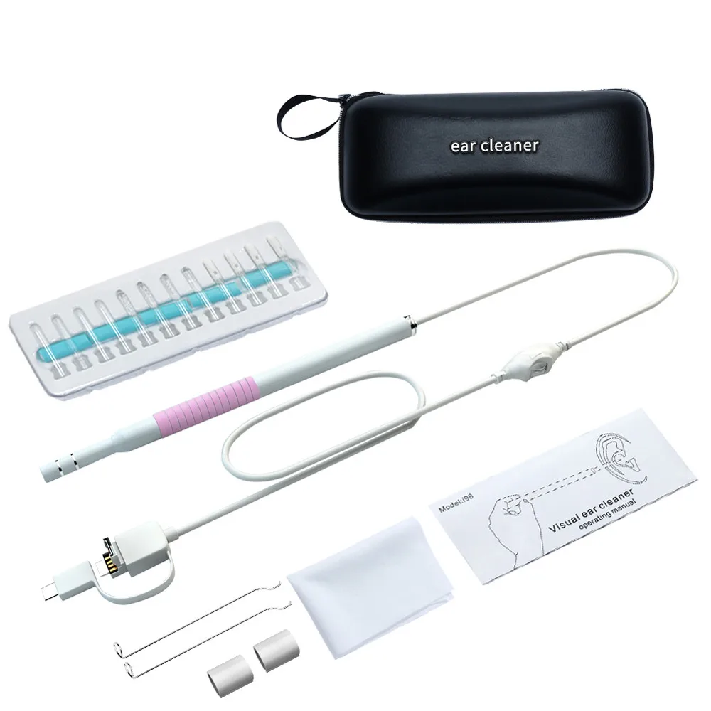2M HD 720P 3 in 1 Android Micro USB Type-c Ear Cleaning Endoscope Camera Light Earpick Inspection Borescope 20A Drop Shipping